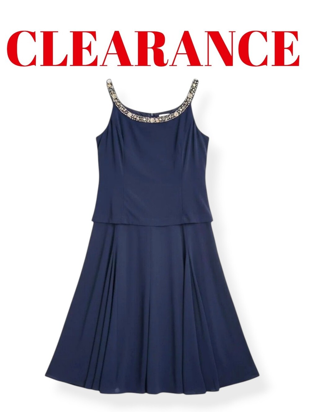 Alex Evenings Sleeveless Evening Dress Elegant Flowing Formal Beaded Neckline